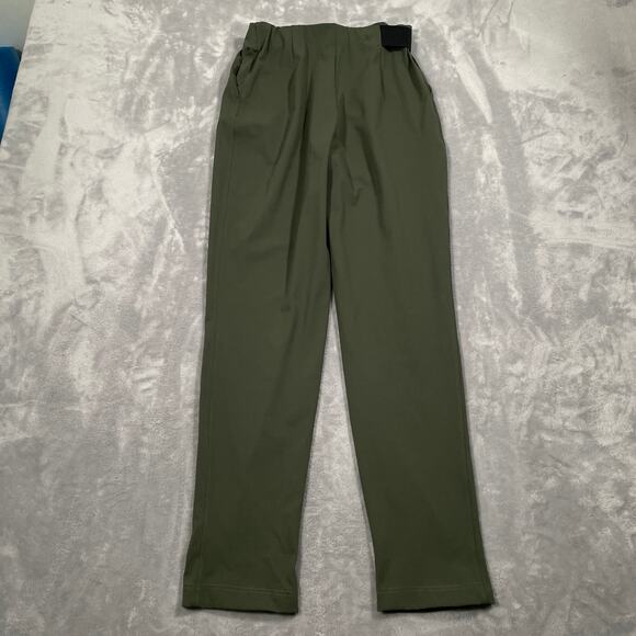 Aday Turn It Up Pants Small Green High Rise Stretch Travel Capsule Chic Pleated - Picture 2 of 13